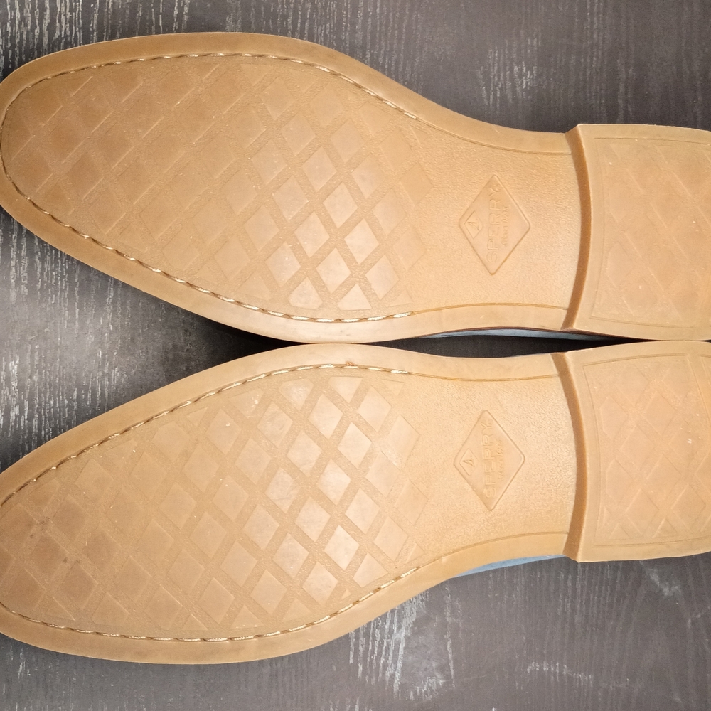 GOLD CUP Men's 9.5M Sperry Light Blue Suede Penny Loafers. Like NEW!!! RARE - Picture 7 of 7